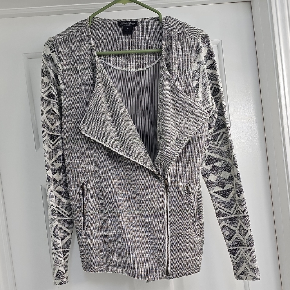 Lucky Brand Geometric Moto-Knit Jacket